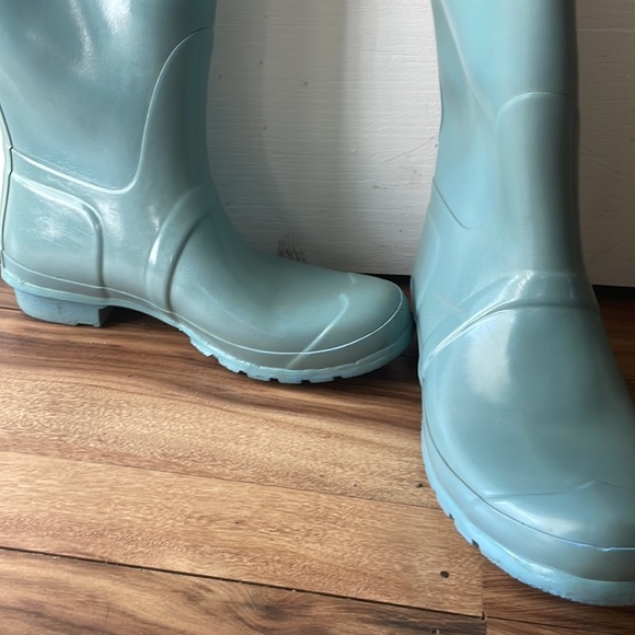 Hunter Aqua Turquoise rain boots size 10 - Picture 4 of 8
